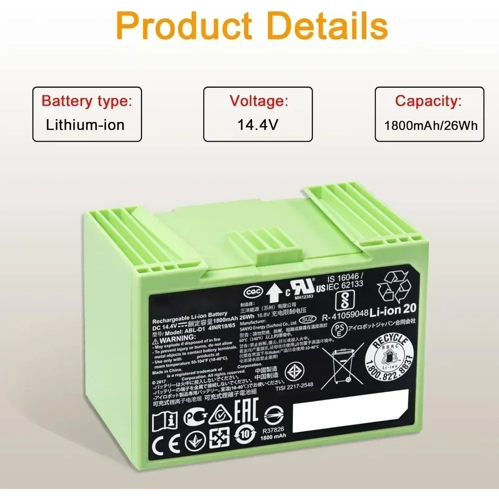 Для iRobot Roomba i7 аккумулят – обзор и цена 4S Lipo Battery 14.8V 6000Mah